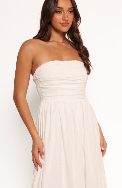 Petal And Pup Petal & Pup Kayt Strapless Linen Blend Maxi Sundress In White