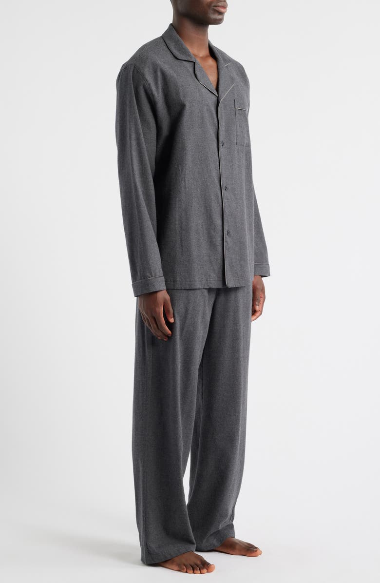 SKIMS Cotton Flannel Pajamas, Alternate, color, Ash Heather Grey