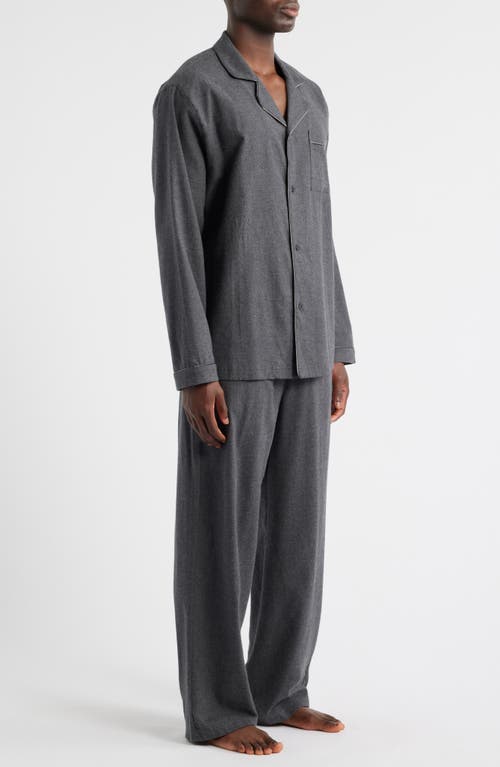 Skims Cotton Flannel Pajamas In Gray