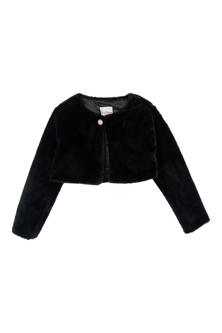 Kids' Faux Fur Jacket, Main, color, BLACK