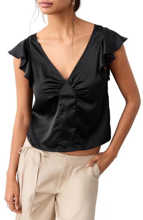 Ruffle Satin Top