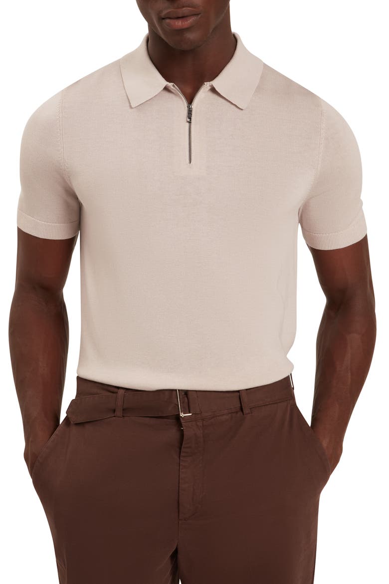 Givrans Zip Polo Sweater, Main, color, ECRU