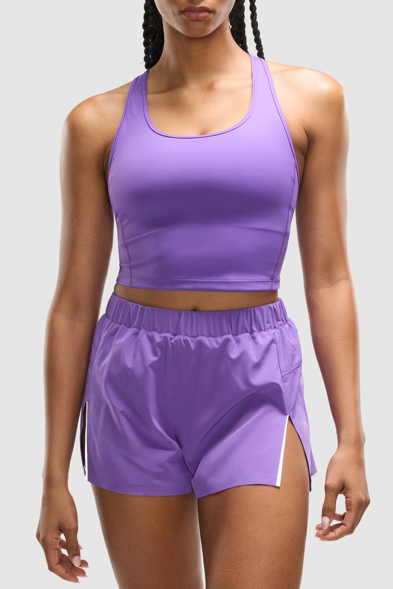 PaceForm Fitted Race Tank, Main, color, Bright Purple