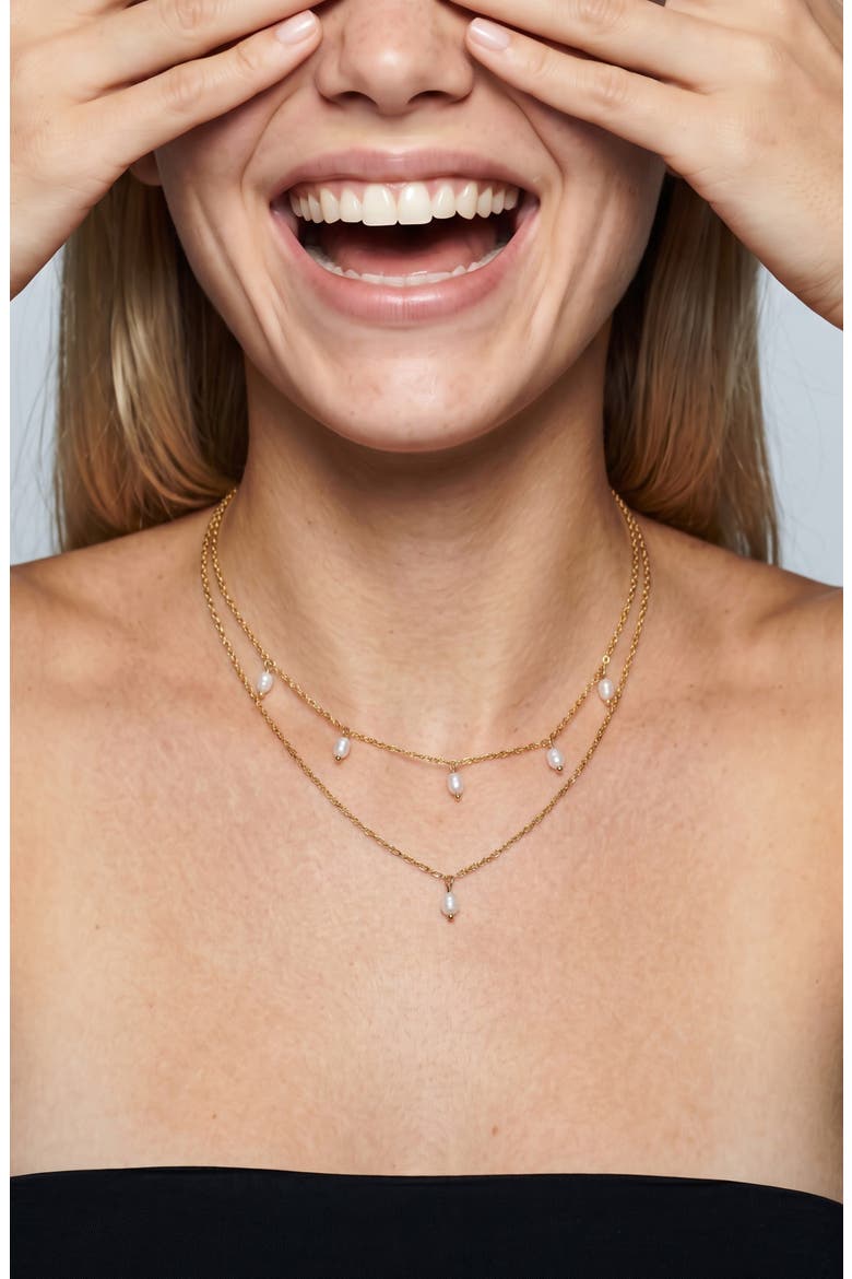 Set of 2 Assorted Freshwater Pearl Necklaces, Alternate, color, GOLD/ WHITE