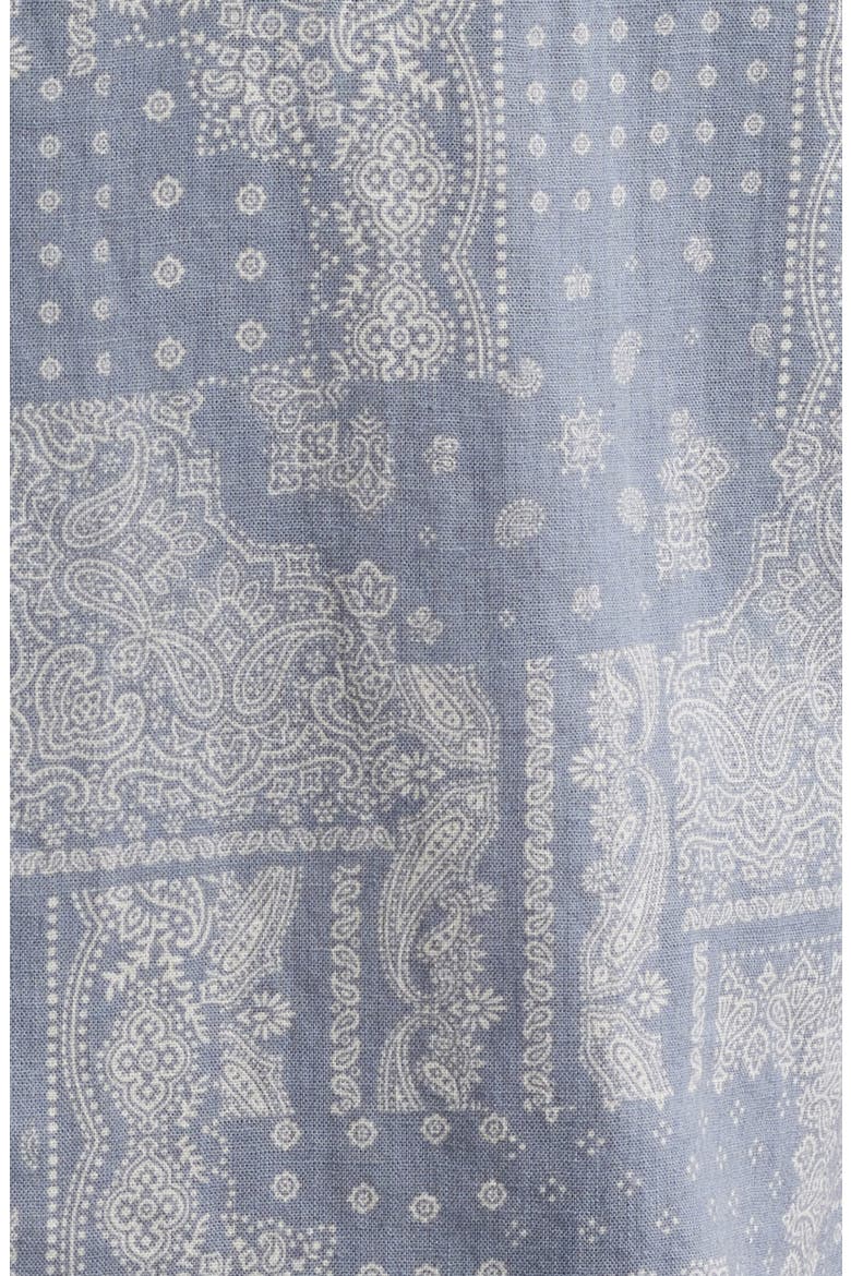 Ace Bandana Print Short Sleeve Linen Blend Button-Up Shirt, Alternate, color, PATCHWORK BANDANA