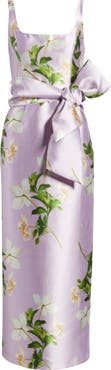 Julia Jordan Floral Print Sleeveless Satin Midi Dress
