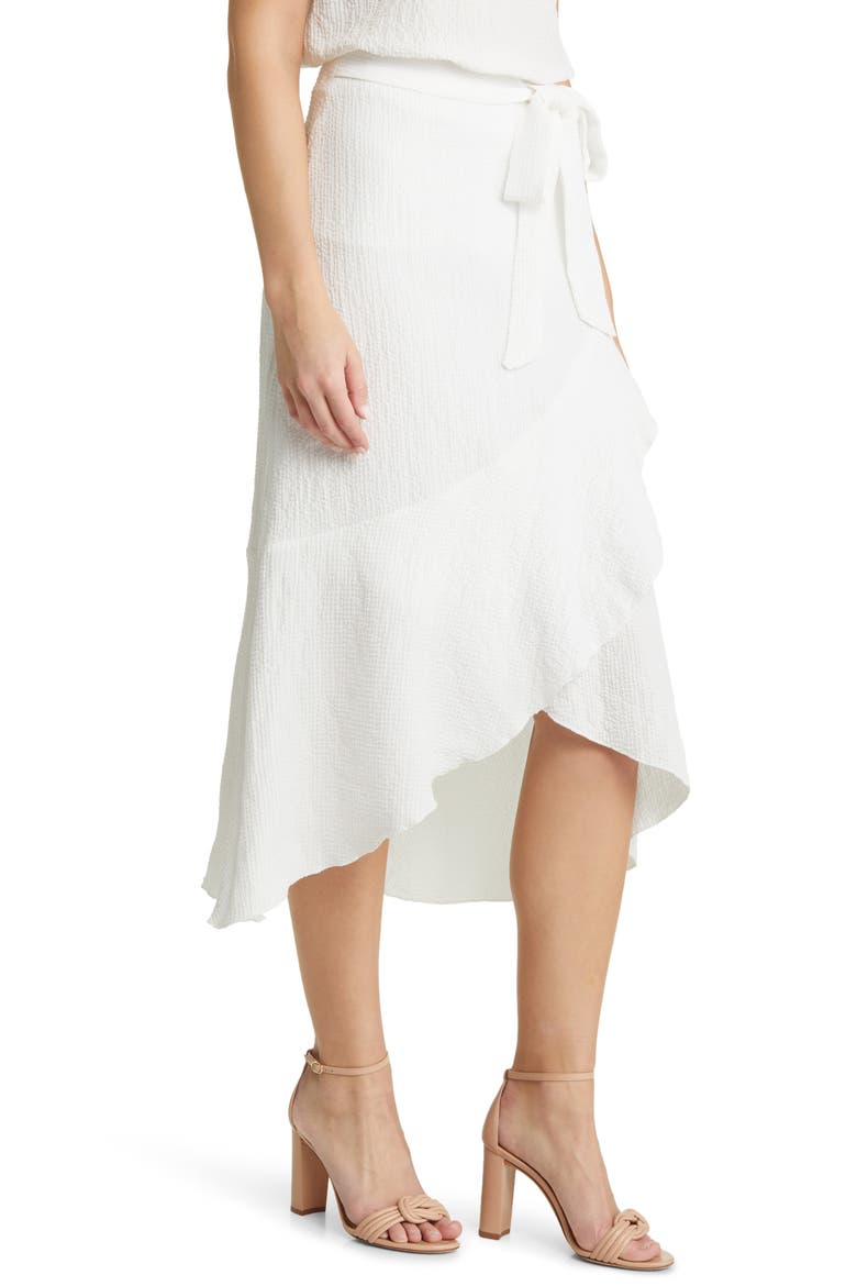 Tie Waist Ruffle Skirt, Alternate, color, BRIGHT WHITE