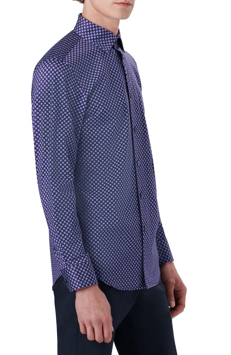 Bugatchi OoohCotton<sup>®</sup> Print Button-Up Shirt, Alternate, color, 