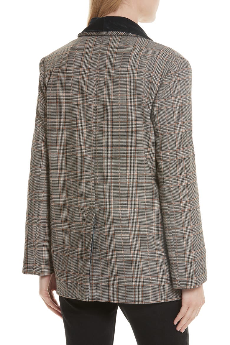 Velvet Trim Blazer, Alternate, color, BLACK COMBO