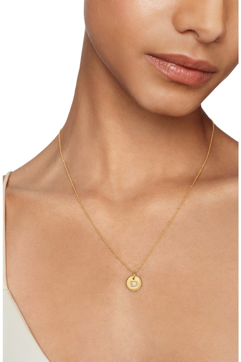 Cable Collectibles Diamond Initial Pendant Necklace, Alternate, color, D
