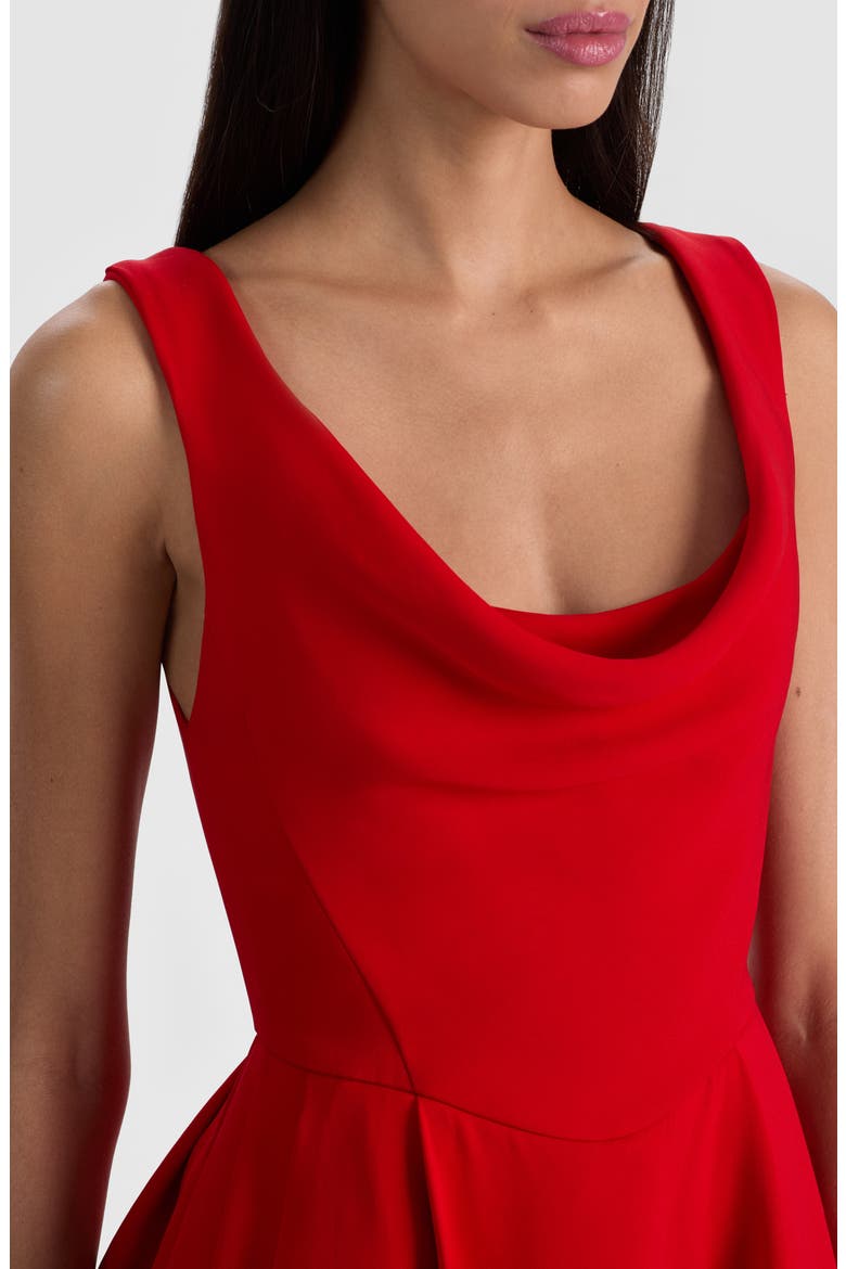 Estrella Draped Fit & Flare Minidress, Alternate, color, CHILI PEPPER