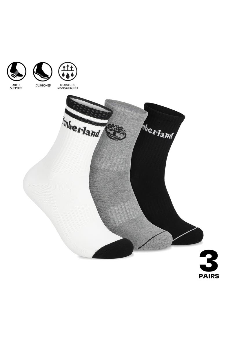 Mixed Logo Assorted 3- Pack Quarter Socks, Alternate, color, BLACK MULTI