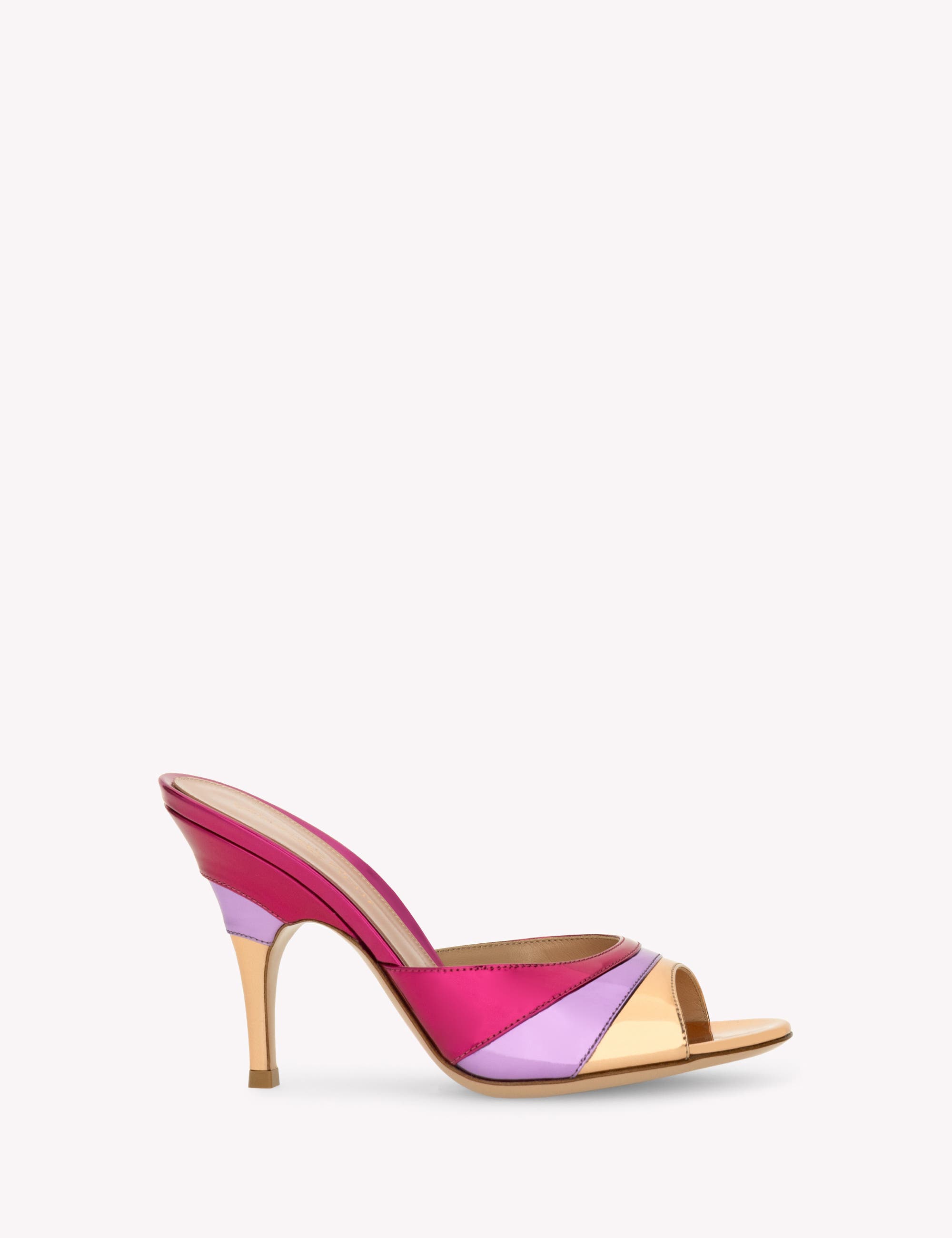 Gianvito Rossi Marea 95 Mules, Main, color, Purple And Pink Calf Leather