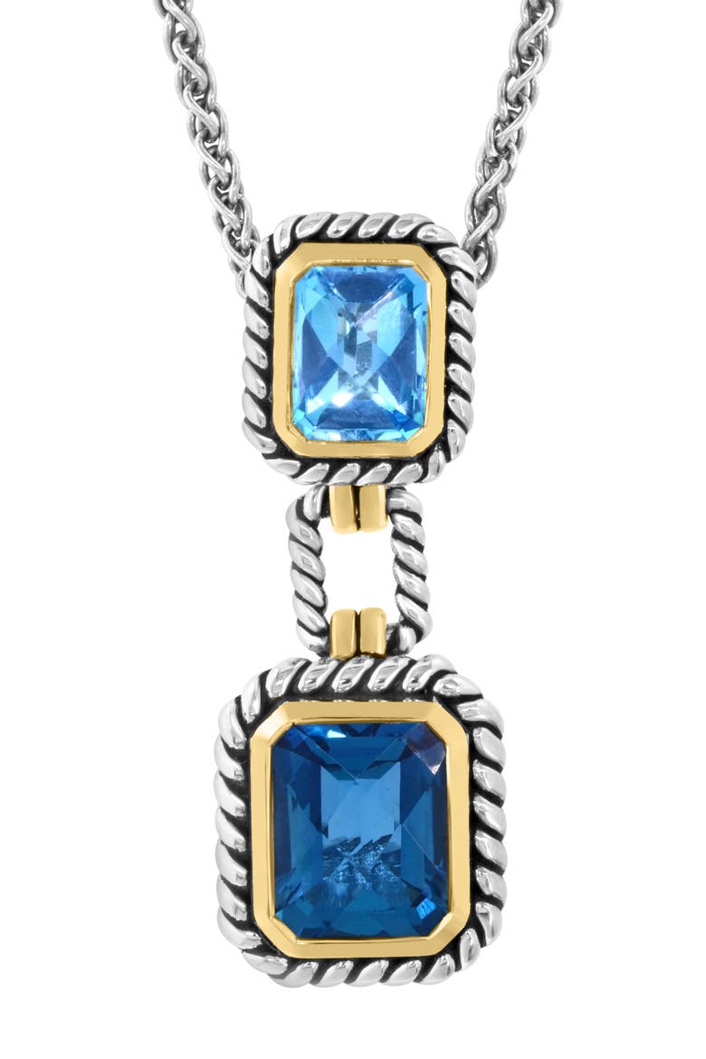 Sterling Silver London Blue Topaz Necklace, Alternate, color, BLUE
