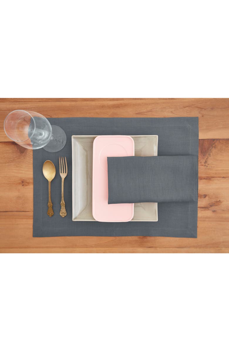 Solino Home Linen Dinner Napkins - Fete, 20" x 20", Alternate, color, Lava Smoke
