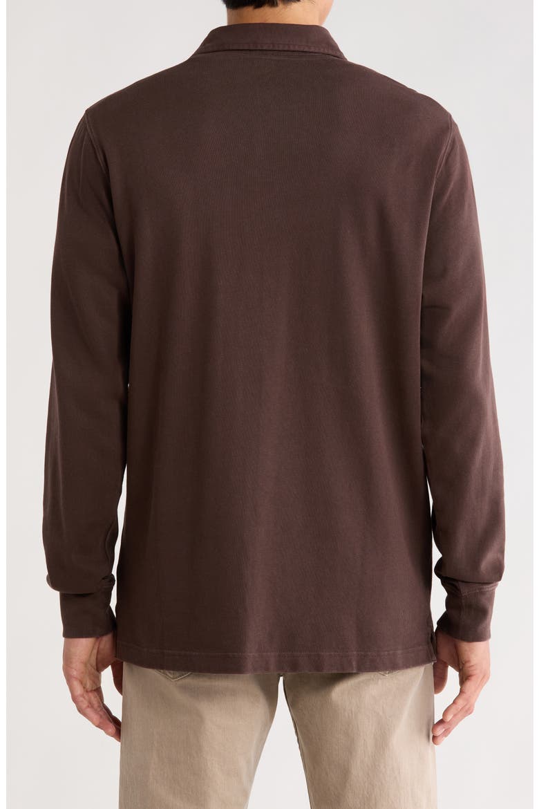 Long Sleeve Heavyweight Jersey Polo, Alternate, color, BROWN SEAL