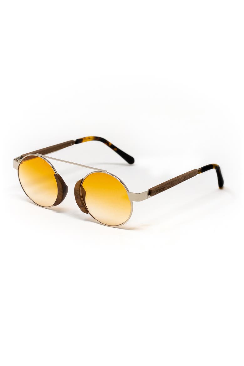 Aristotle 46mm Gradient Round Sunglasses, Alternate, color, SILVER / ORANGE GRADIENT