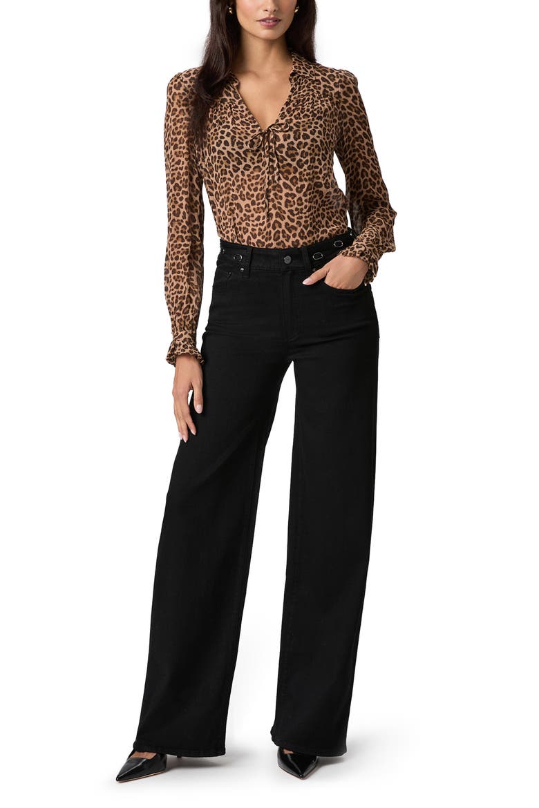 Sasha High Waist Wide Leg Jeans, Alternate, color, BLK SHADOW