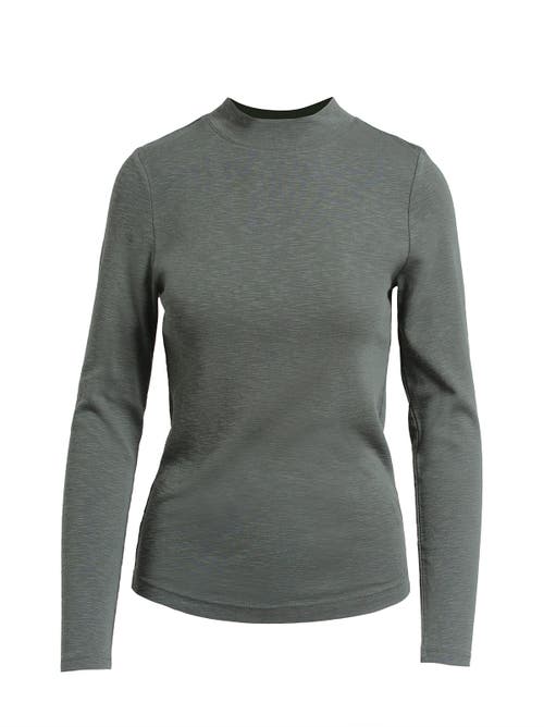Single Stitch Long Sleeve Knit Top In Green