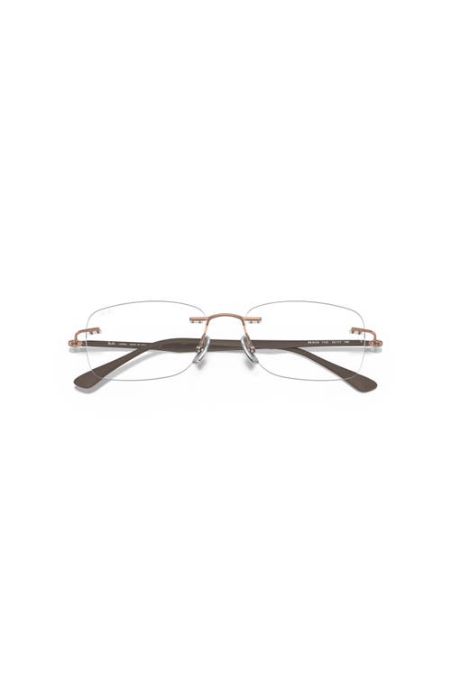 Ray Ban Ray-ban 52mm Rectangle Optical Glasses In Metallic