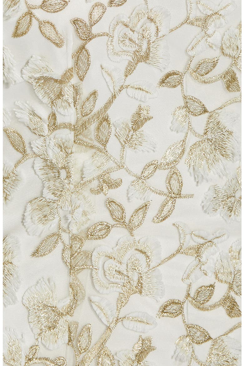 Floral Embroidered Sheath Dress, Alternate, color, IVORY/ GOLD
