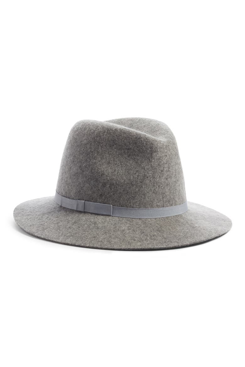 Essential Felted Wool Fedora, Main, color, GREY COMBO