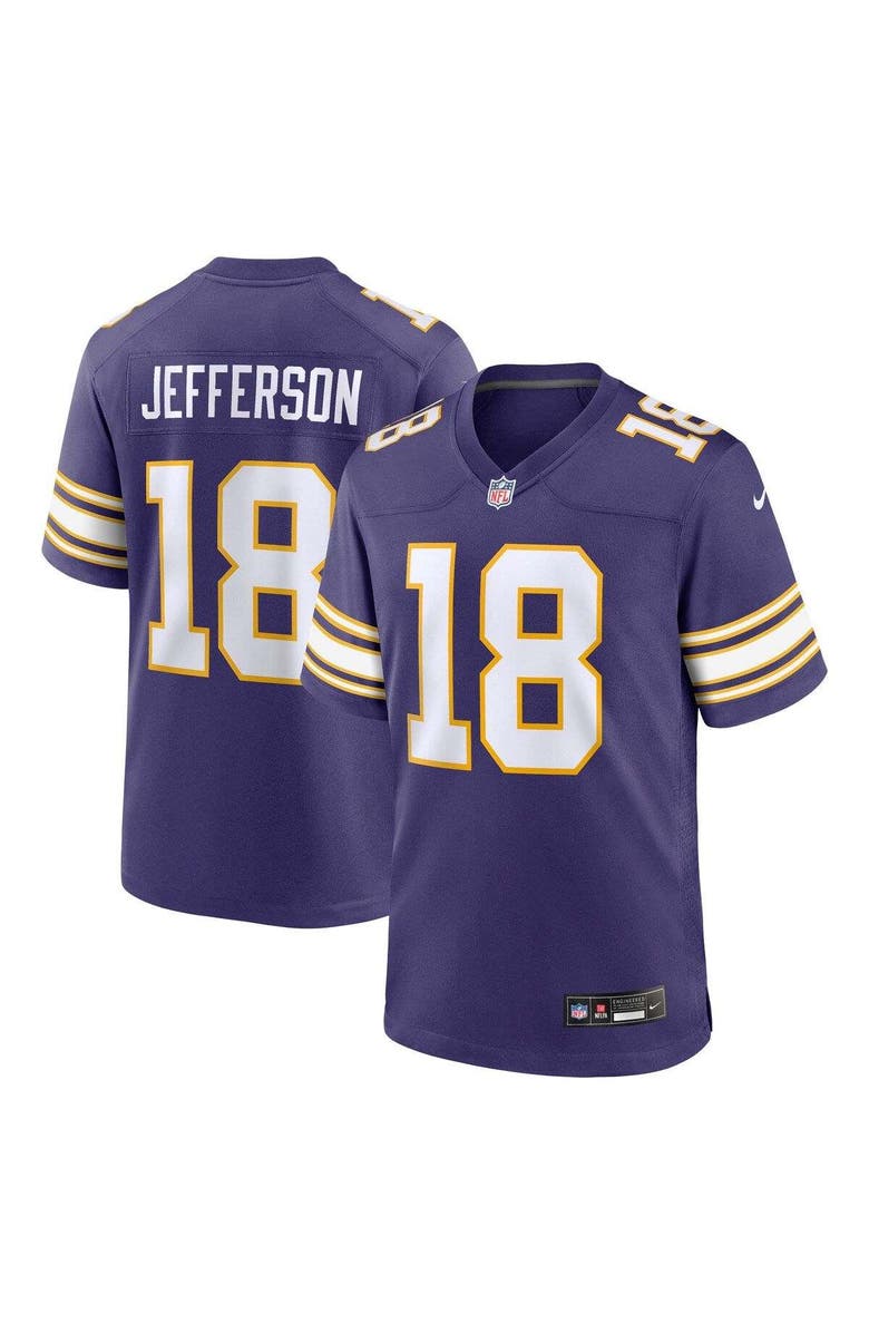 Nike Men's Nike Justin Jefferson Purple Minnesota Vikings Classic Player Game Jersey, Main, color, Purple