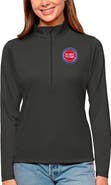 ANTIGUA Women's Antigua Charcoal Detroit Pistons Tribute Half-Zip Top