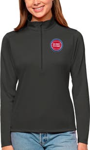 ANTIGUA Women's Antigua Charcoal Detroit Pistons Tribute Half-Zip Top