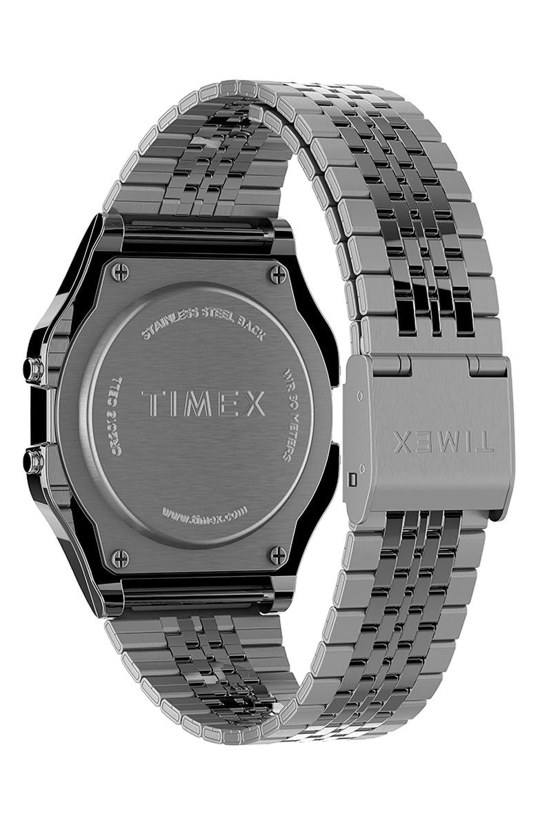 Timex<sup>®</sup> T80 Digital Bracelet Watch, 34mm, Alternate, color, Silver