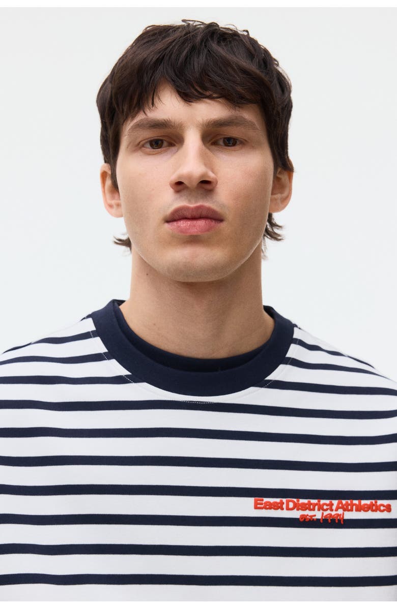 H&M Loose Fit Cotton T-shirt, Alternate, color, White/Striped