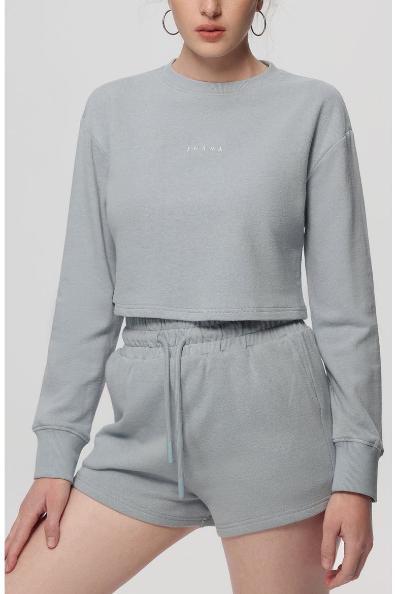 Hemp Essentials French Terry Shorts, Alternate, color, Blue