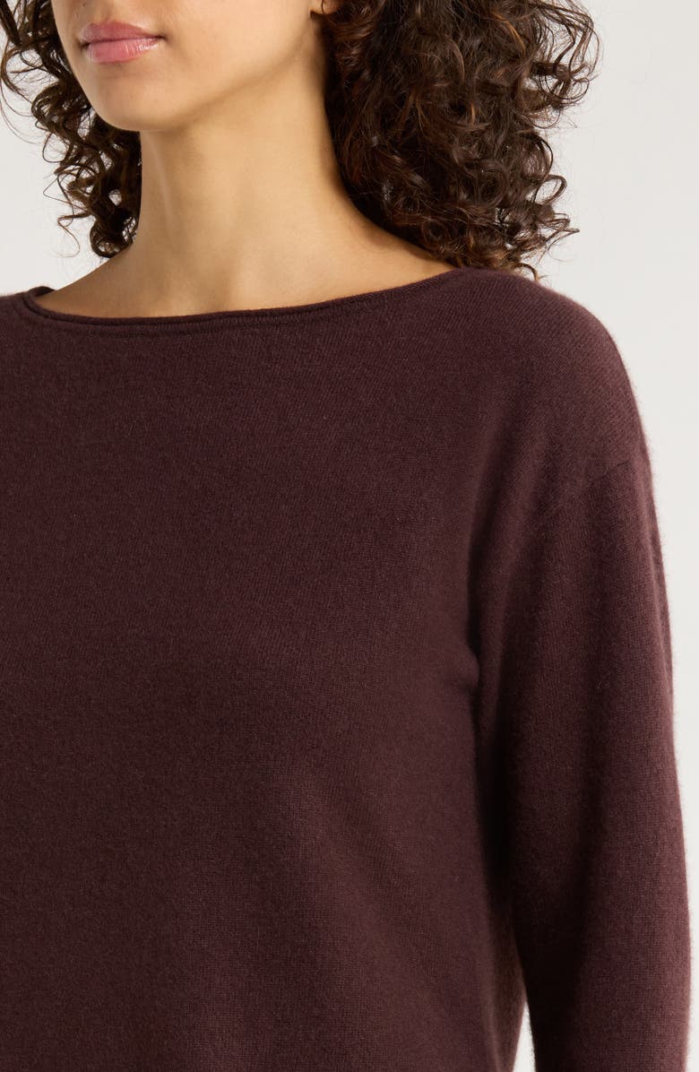 Nordstrom Cashmere Lounge Top, Alternate, color, Brown Heather