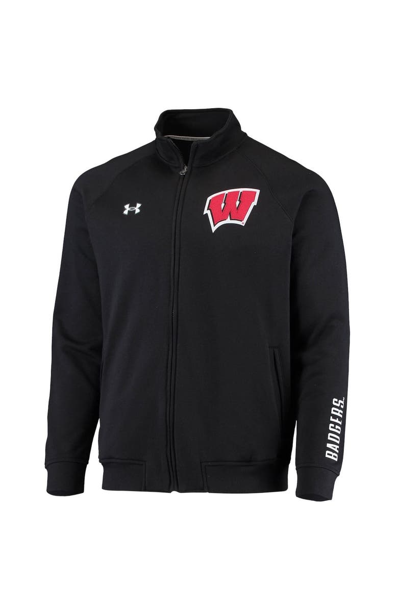 Under Armour Men's Under Armour Black Wisconsin Badgers Raglan Game Day Triad Full-Zip Jacket, Alternate, color, 