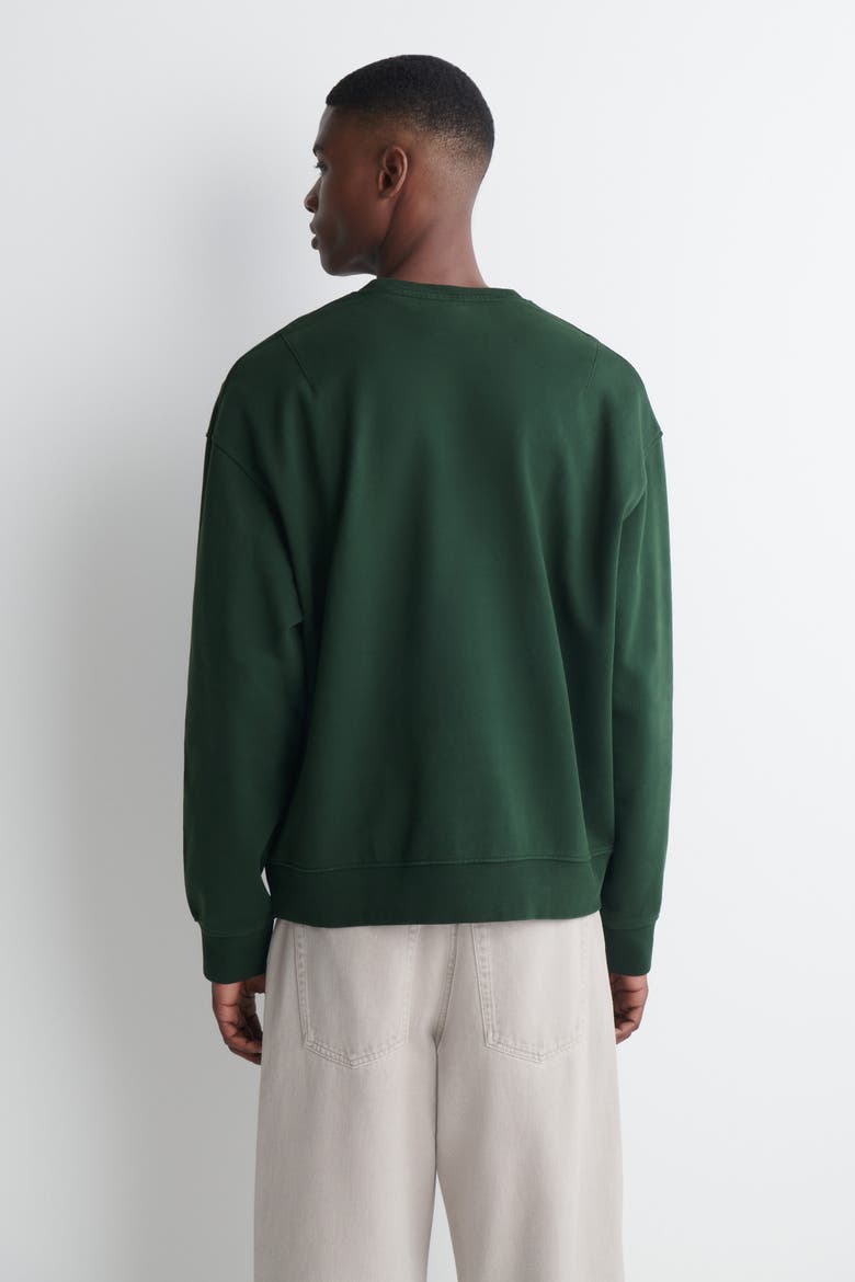 Washed-Cotton Sweatshirt, Alternate, color, DARK GREEN