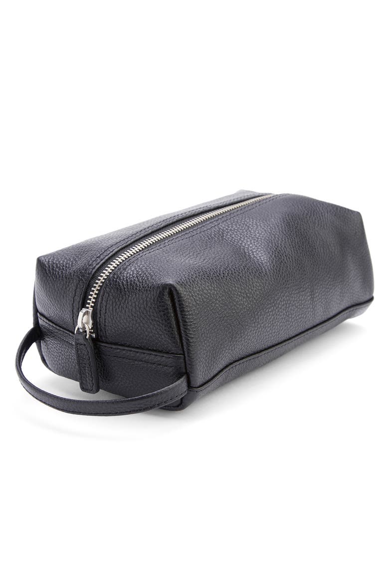 Personalized Small Toiletry Bag, Alternate, color, BLACK - SILVER FOIL