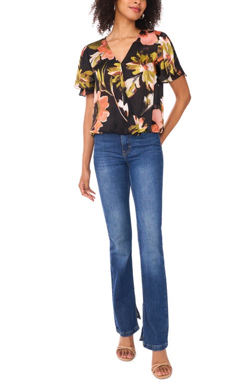 Vince Camuto Surplice Neck Blouse In Black