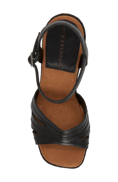 Shop Lucky Brand Fanesa Ankle Strap Sandal In Black Marial