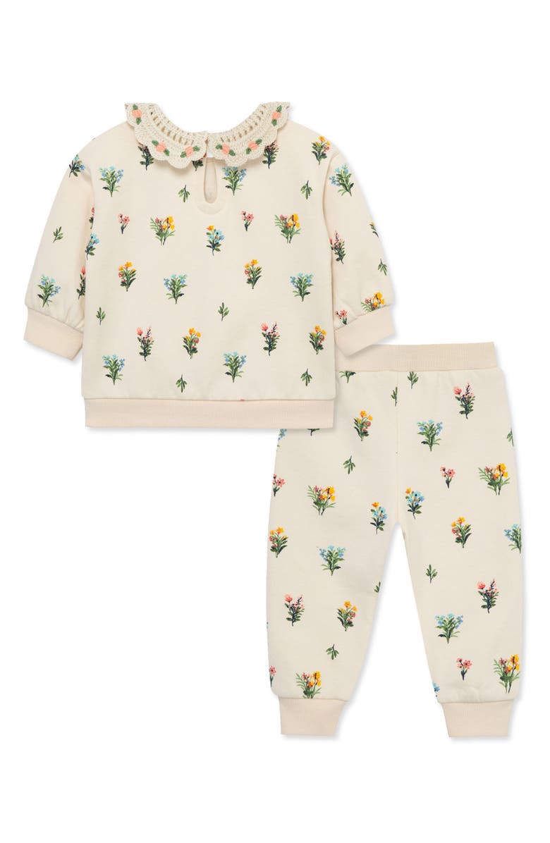 Little Me Garden Sweatshirt & Joggers Set, Alternate, color,