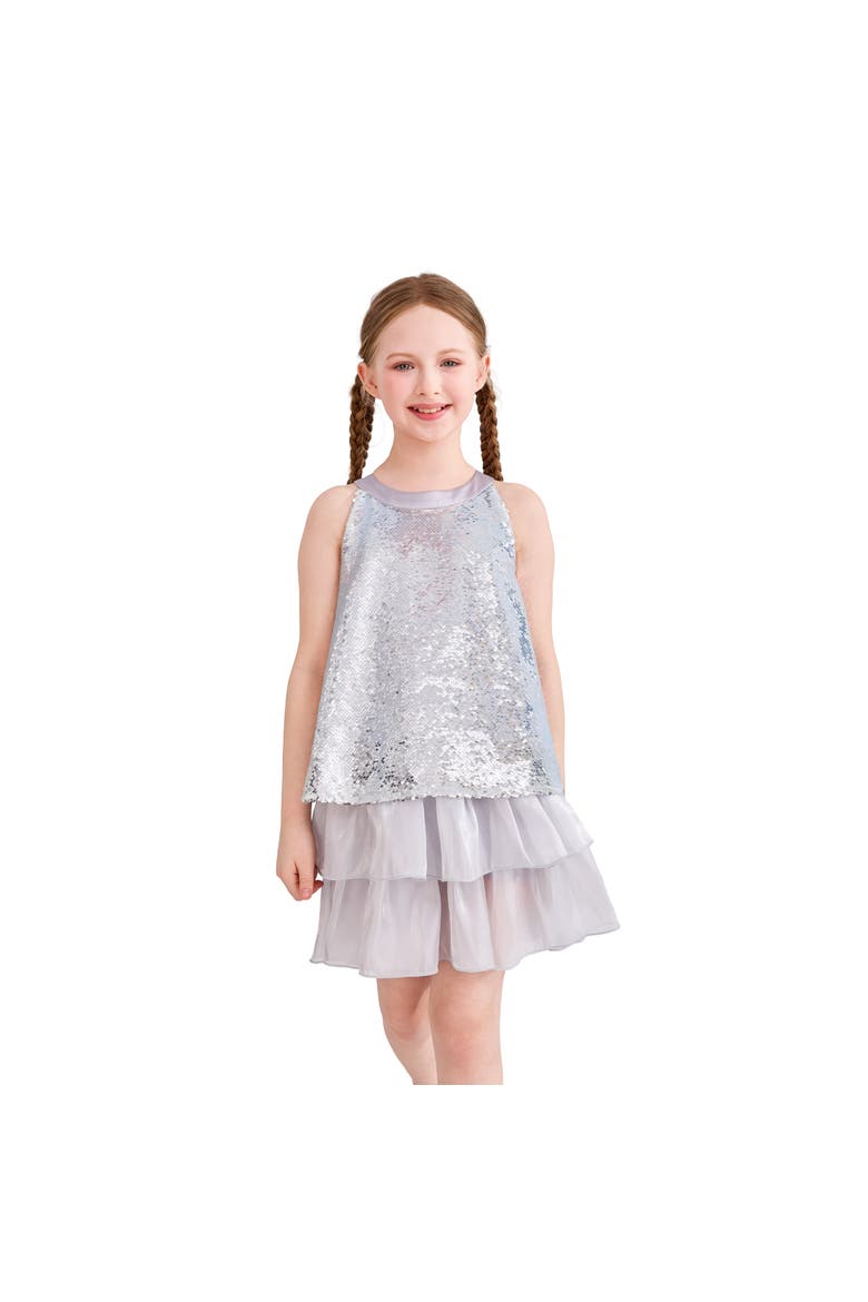 Sylvara Sequin Ruffle Skirt Set, Alternate, color, Light Purple