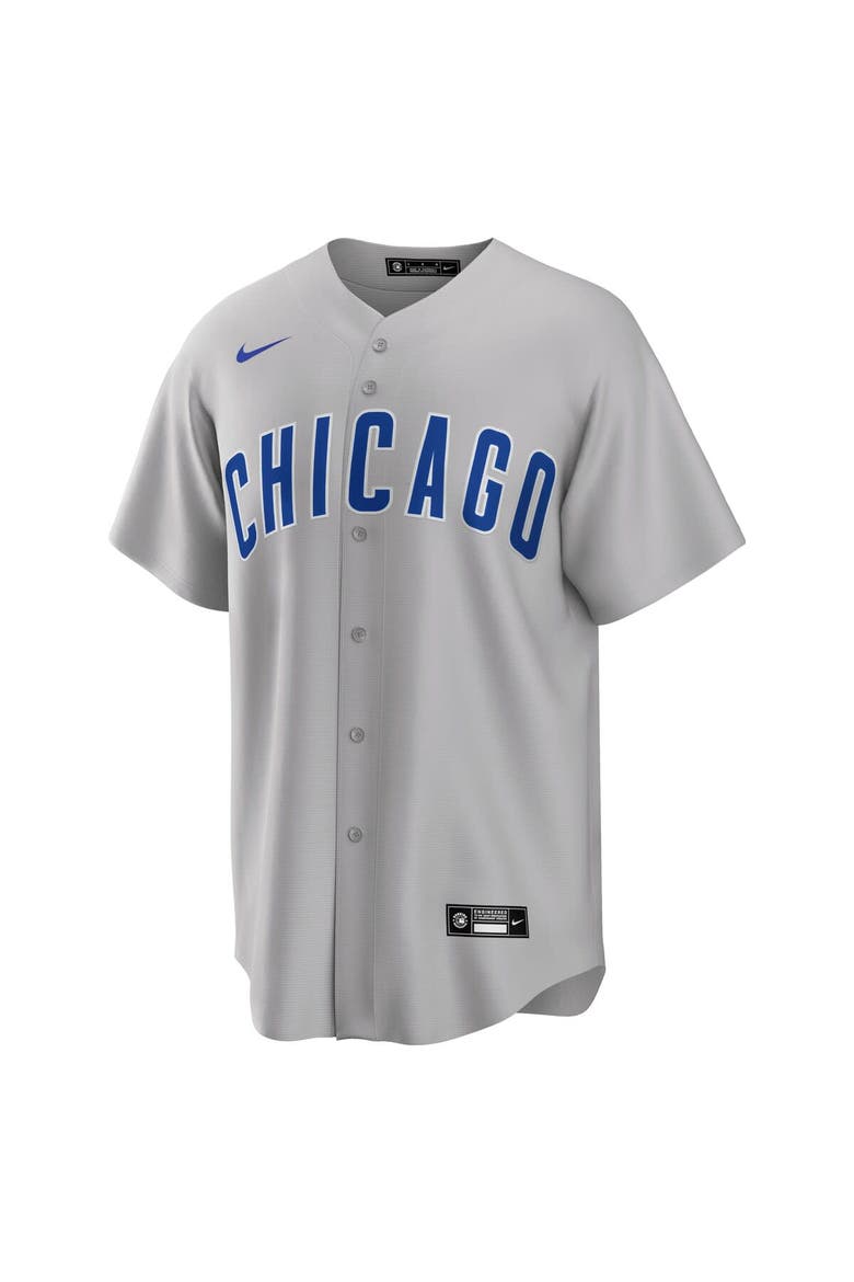Men's Nike Gray Chicago Cubs Road Replica Team Jersey, Alternate, color, Gray