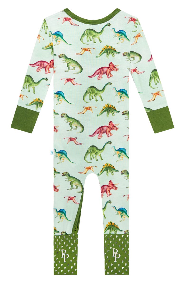 Posh Peanut Buddy Fitted Convertible Footie Pajamas, Alternate, color, Open Green