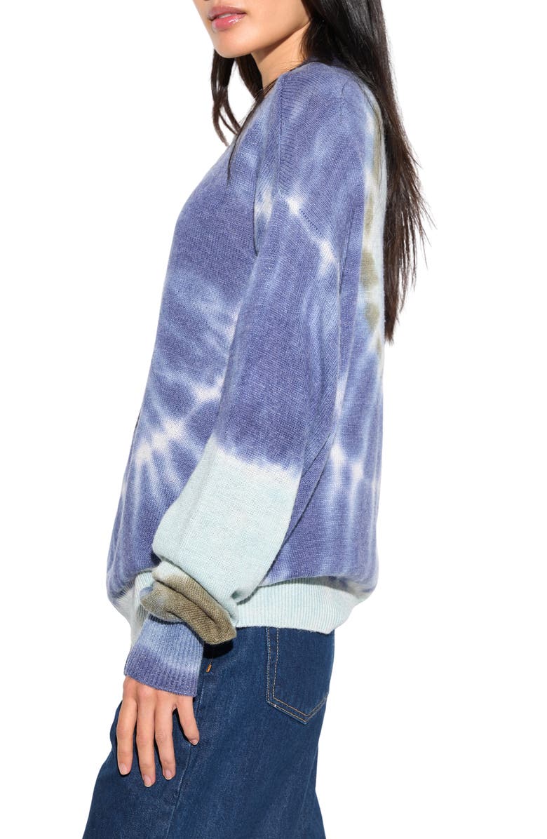 Spiritual Gangster Maude Peace Sign Tie Dye Sweater, Alternate, color, 