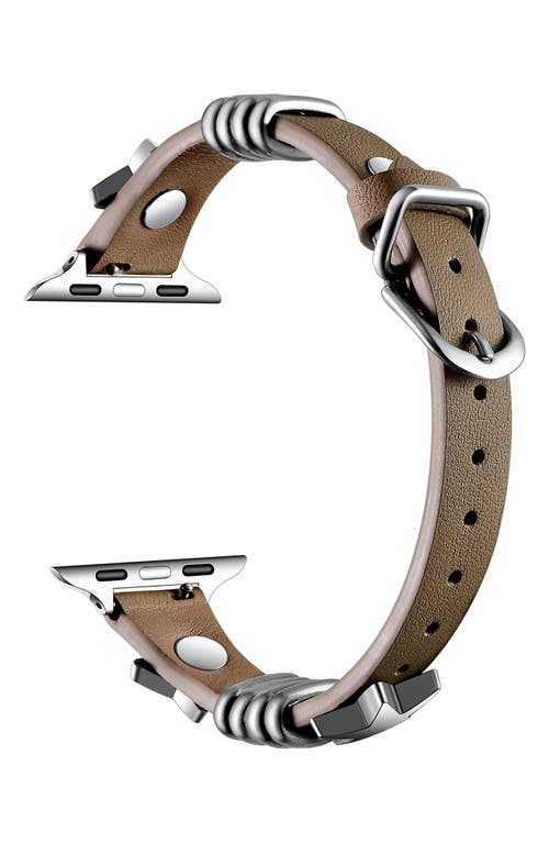 The Posh Tech Austin Star Leather Apple Watch® Watchband In Oat Milk