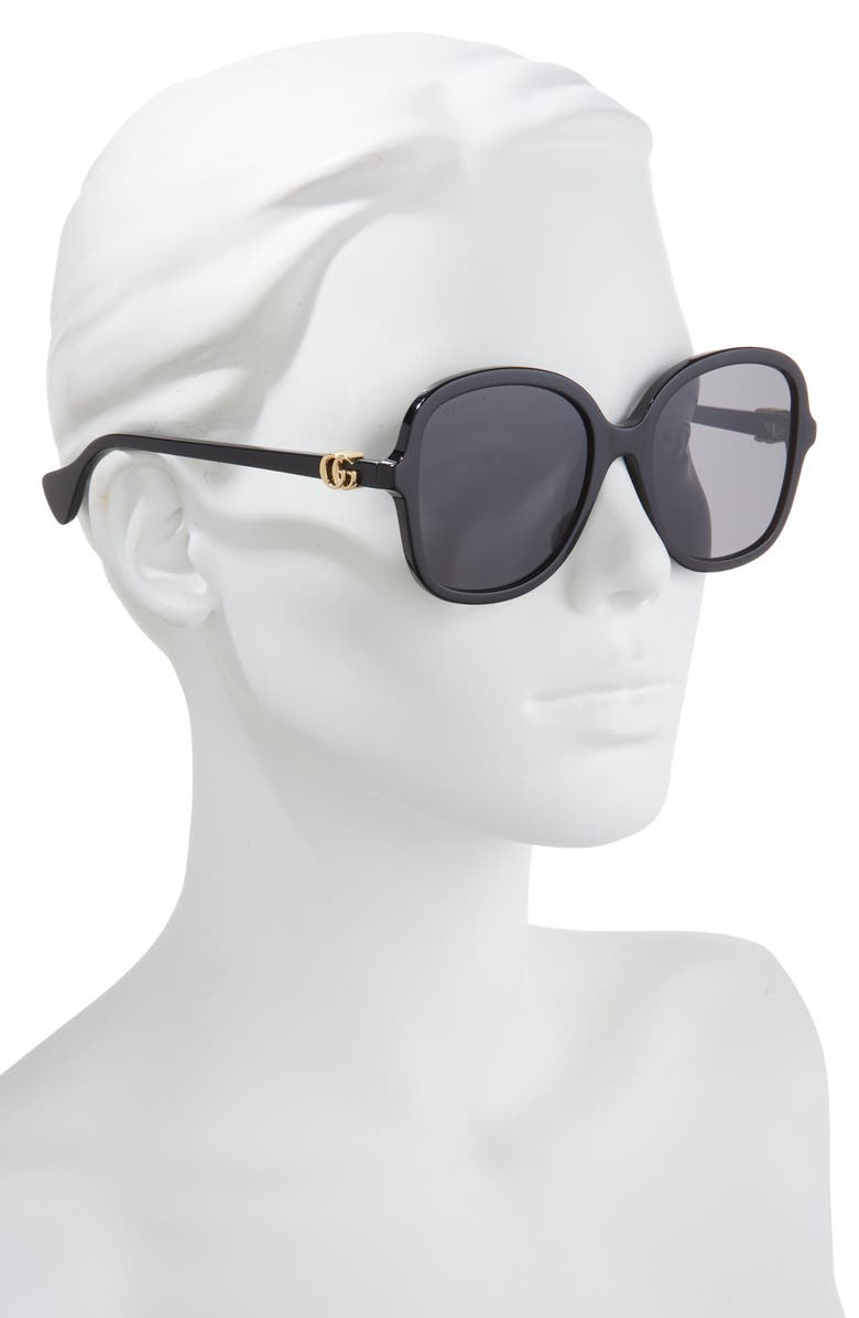 Gucci 56mm Oval Sunglasses, Alternate, color, 