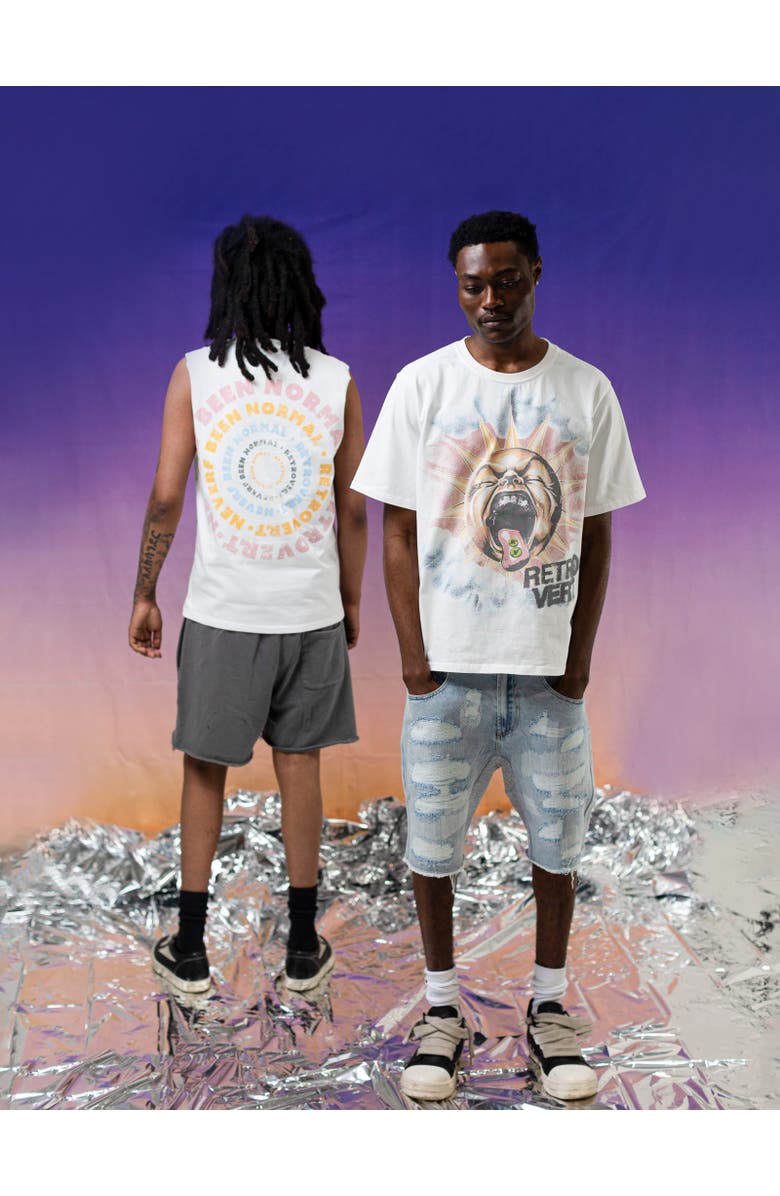 RETROVERT Sun Tongue Tee Cutoff, Alternate, color, White