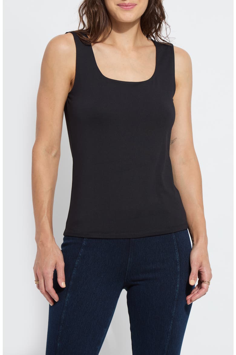 'Lyssentials Evie Scoop Neck Tank, Main, color, BLACK