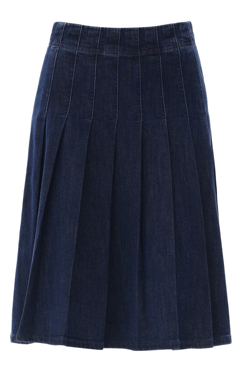 Bayeas Pleated High Waist Denim Skirt, Alternate, color, Dark Blue