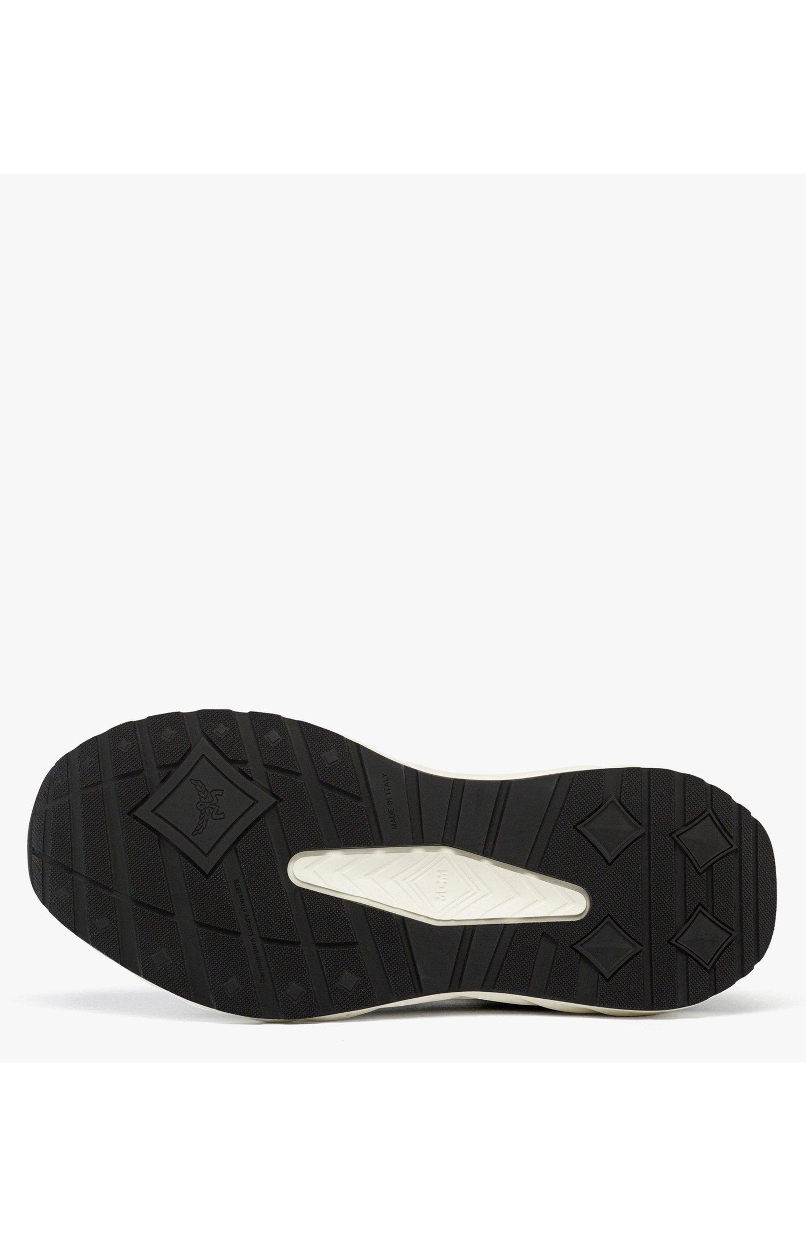 MCM Skywander Sneakers in Visetos, Alternate, color, Black