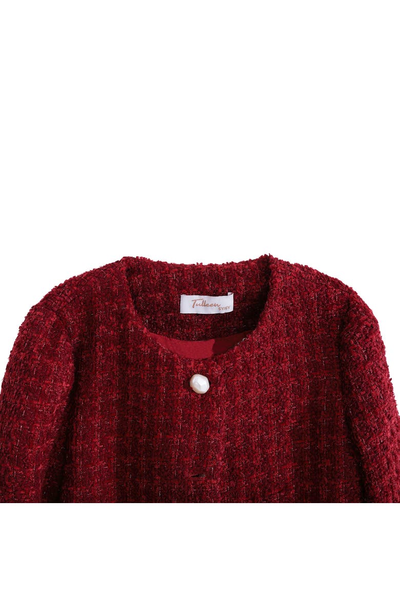 Tulleen Tweed Button-Up Jacket, Alternate, color, Red